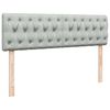 vidaXL Ottoman-Bett mit Matratze & LEDs Hellgrau 140x190 cm Samt