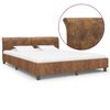 vidaXL Bettgestell Braun Wildleder-Optik 180 &times; 200 cm