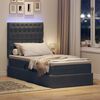 vidaXL Bett mit Stauraum und LED mit LED Dunkelgrau 90 x 190 cm Samt