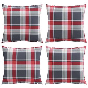 vidaXL Sofakissen 4 Stk. Rot Karomuster 60x60 cm Stoff
