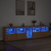 vidaXL Sideboard mit LED-Leuchten Sonoma-Eiche 283x37x67 cm