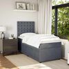 vidaXL Boxspringbett mit Matratze Dunkelgrau 90x190 cm Samt
