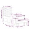 vidaXL Boxspringbett mit Matratze Dunkelgrau 90 x 190 cm Samt