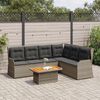 vidaXL 5-tlg. Garten-Lounge-Set mit Kissen Grau Poly Rattan