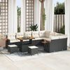 vidaXL Garten-Sofa-Set mit Kissen 12 pcs Schwarz und Creme