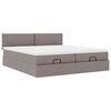 vidaXL Ottoman-Bett mit Matratzen Taupe 180x200 cm Stoff