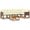 vidaXL Outdoor-Sofagarnitur mit Kissen 6 pcs Natur und Creme
