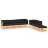 vidaXL 7-tlg. Garten-Lounge-Set mit Kissen Massivholz Kiefer