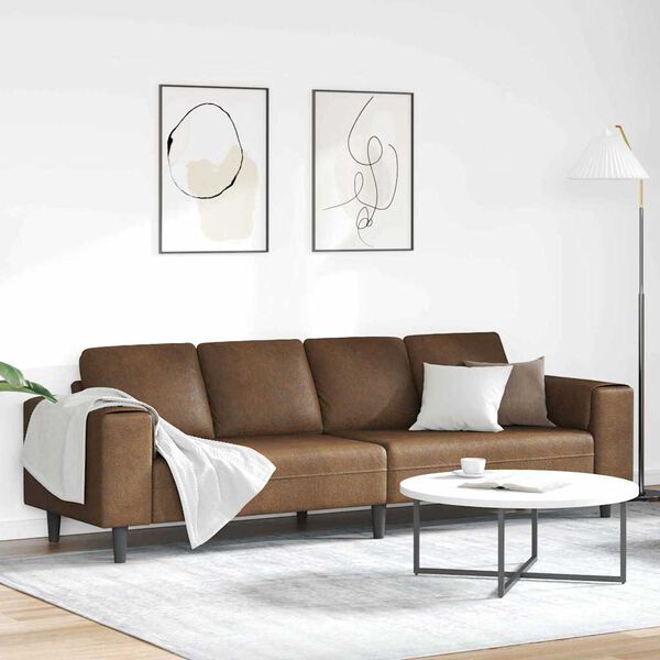 vidaXL Wohnzimmer Couch Braun 250 x 77 x 76 cm
