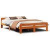 vidaXL Massivholzbett ohne Matratze Wachsbraun 150x200 cm Kiefernholz