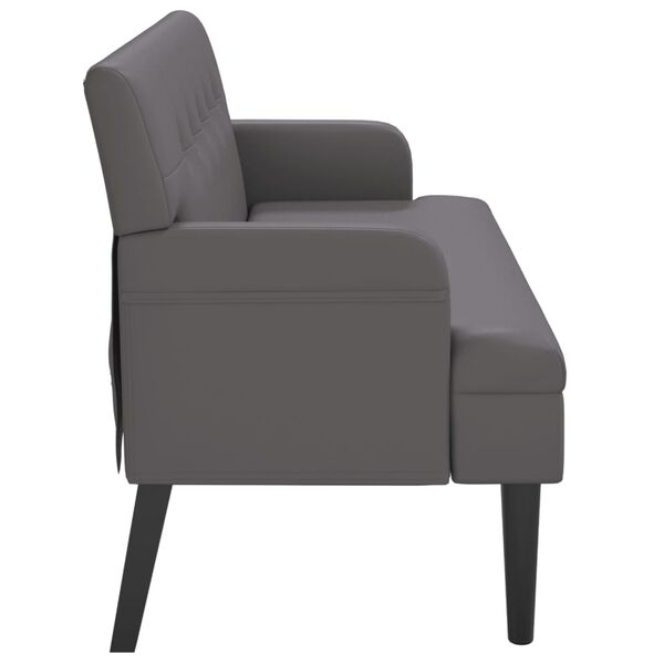 vidaXL Sitzbank mit Rückenlehne Grau 112x65,5x75 cm Kunstleder