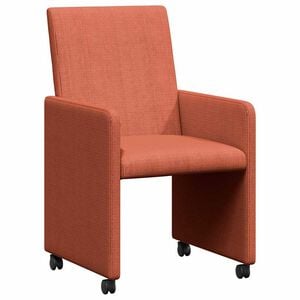 vidaXL Esszimmerst&uuml;hle mit Rollen 2 pcs Rot orange 57 x 66 x 94 cm