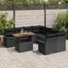 vidaXL Garten-Sofa-Set mit Speicher 9 pcs Schwarz Poly Rattan
