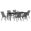 vidaXL Garten Essgruppe 7 pcs Grau und Schwarz