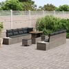 vidaXL Garten-Sofa-Set mit Kissen 11 pcs Hellgrau und Dunkelgrau