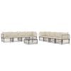vidaXL 9-tlg. Garten-Lounge-Set mit Kissen Anthrazit Poly Rattan