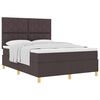 vidaXL Boxspringbett mit Kopfteil Dunkelbraun 160 x 200 cm Stoff