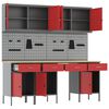 vidaXL Werkbank mit Schubladen 10 pcs Rot Ingenieure Holz und Stahl