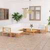 vidaXL 9-tlg. Garten-Lounge-Set mit Creme Kissen Massivholz Teak
