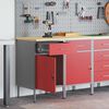 vidaXL Werkbank mit Schubladen 2 pcs Rot und Grau 100 x 55 x 85 cm