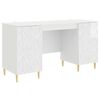 vidaXL Schreibtisch Hochglanz Wei&szlig; 142,5 x 50 x 75 cm Holzwerkstoff