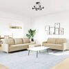 vidaXL 3-tlg. Sofagarnitur mit Fußhocker Creme Stoff