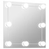 vidaXL Wandspiegel mit LED-Beleuchtung Quadratisch Glas