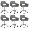 vidaXL Esszimmerst&uuml;hle 6 Stk. Drehbar Hellgrau Stoff