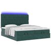 vidaXL Ottoman-Bett mit Matratzen & LEDs Dunkelgr&uuml;n 200x200 cm Samt