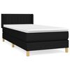 vidaXL Boxspringbett mit Matratze Schwarz 90x200 cm Stoff