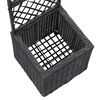 vidaXL Hochbeet mit Rankgitter 1 Topf 30x30x107cm Poly Rattan Schwarz