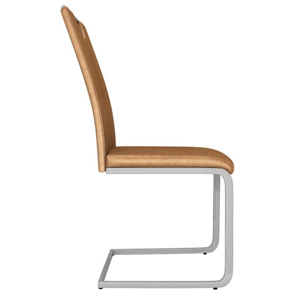 vidaXL Esszimmerst&uuml;hle 4 Stk. Braun Kunstleder