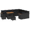 vidaXL Gartensofa-set 12 pcs Schwarz Poly-Rattan