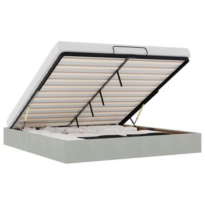 vidaXL Ottoman-Bett ohne Matratze Hellgrau 160x200 cm Samt