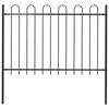 vidaXL Gartenzaun BOXTEL mit B&uuml;gelaufsatz Stahl 181 x 120 cm Schwarz