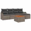 vidaXL Gartensofa-set mit Kissen 6 pcs Grau Poly-Rattan