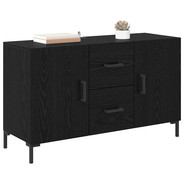 vidaXL Sideboard Schwarz Eichen-Optik 100 x 36 x 60 cm Holzwerkstoff