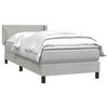 vidaXL Boxspringbett mit Matratze Hellgrau 80x220 cm Samt