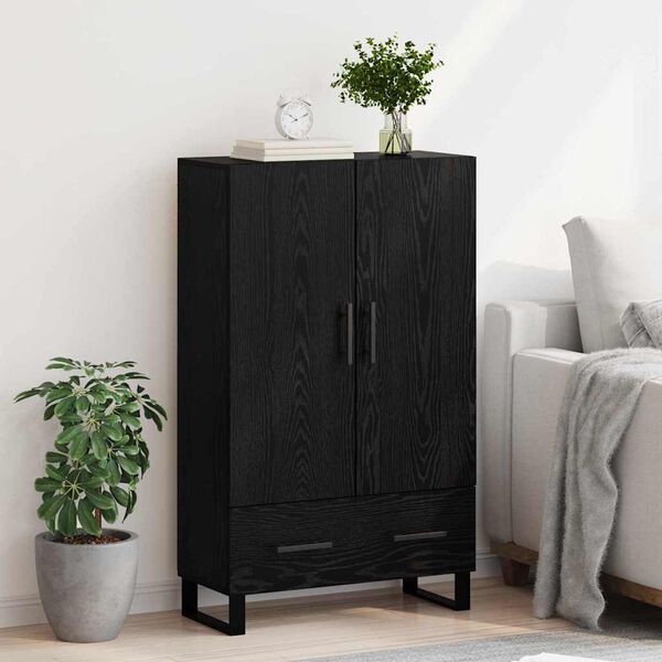 vidaXL Highboard Schwarz Eichen-Optik 69,5 x 30 x 115 cm Holzwerkstoff