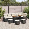 vidaXL Garten-Sofa-Set mit Kissen mit Kissen 10 pcs Schwarz und Creme