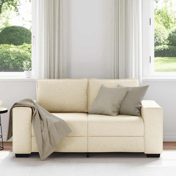 vidaXL 2-Sitzer-Sofa Creme 160x77x82 cm Stoff