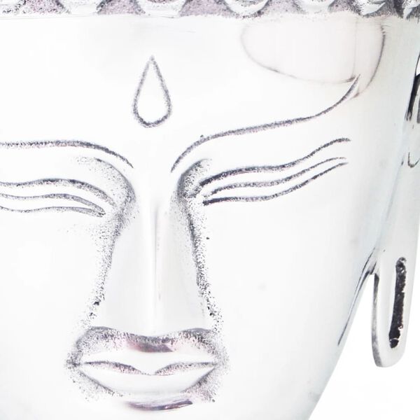 vidaXL Buddha Kopf Dekoration Aluminium Silbern