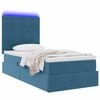 vidaXL Bett mit Stauraum und LED mit LED Dunkelblau 90 x 190 cm Samt
