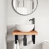 vidaXL Waschbeckenregal Wandmontage Stahl und Massivholz Buche