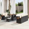 vidaXL Gartensofa-set mit Kissen 10 pcs Schwarz und Creme Poly-Rattan