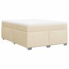 vidaXL Boxspringbett mit Matratze Creme 140x190 cm Stoff