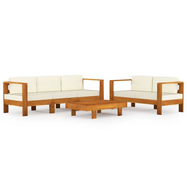 vidaXL 5-tlg. Garten-Lounge-Set mit Kissen 100x60 cm Akazienholz