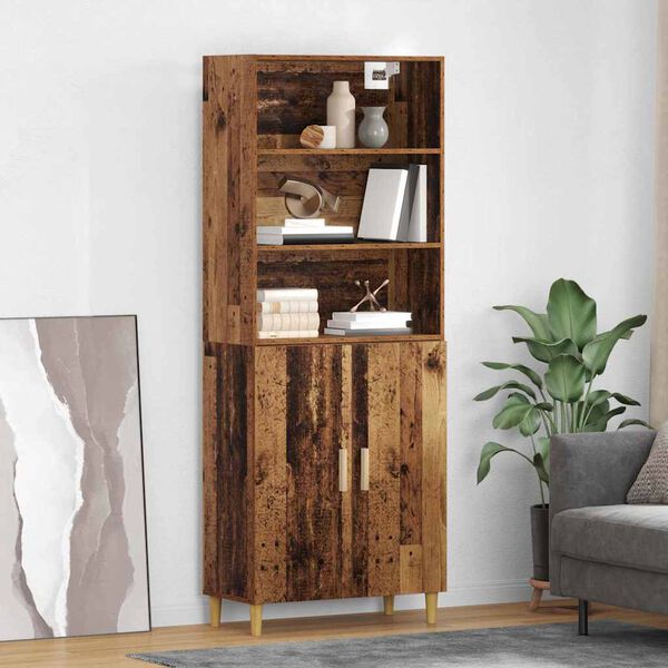 vidaXL Highboard Altholz 69,5 x 32,5 x 180 cm Holzwerkstoff