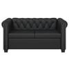 vidaXL Chesterfield-Sofa 2-Sitzer Kunstleder Schwarz