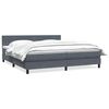vidaXL Boxspringbett mit Matratze Dunkelgrau 180x220 cm Samt